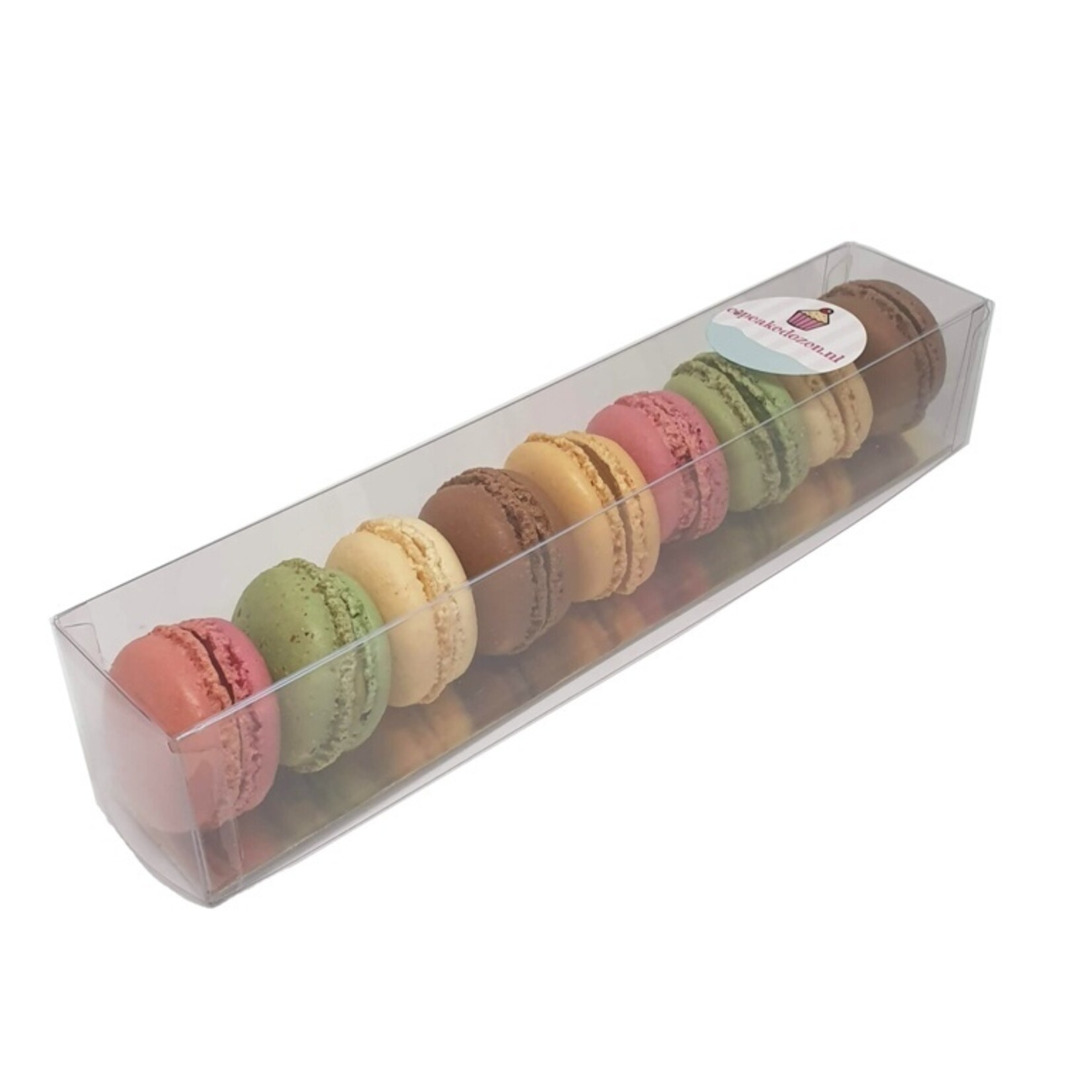 Cupcakedozen.nl Transparante dozen voor macarons in diverse maten (per 100 stuks)