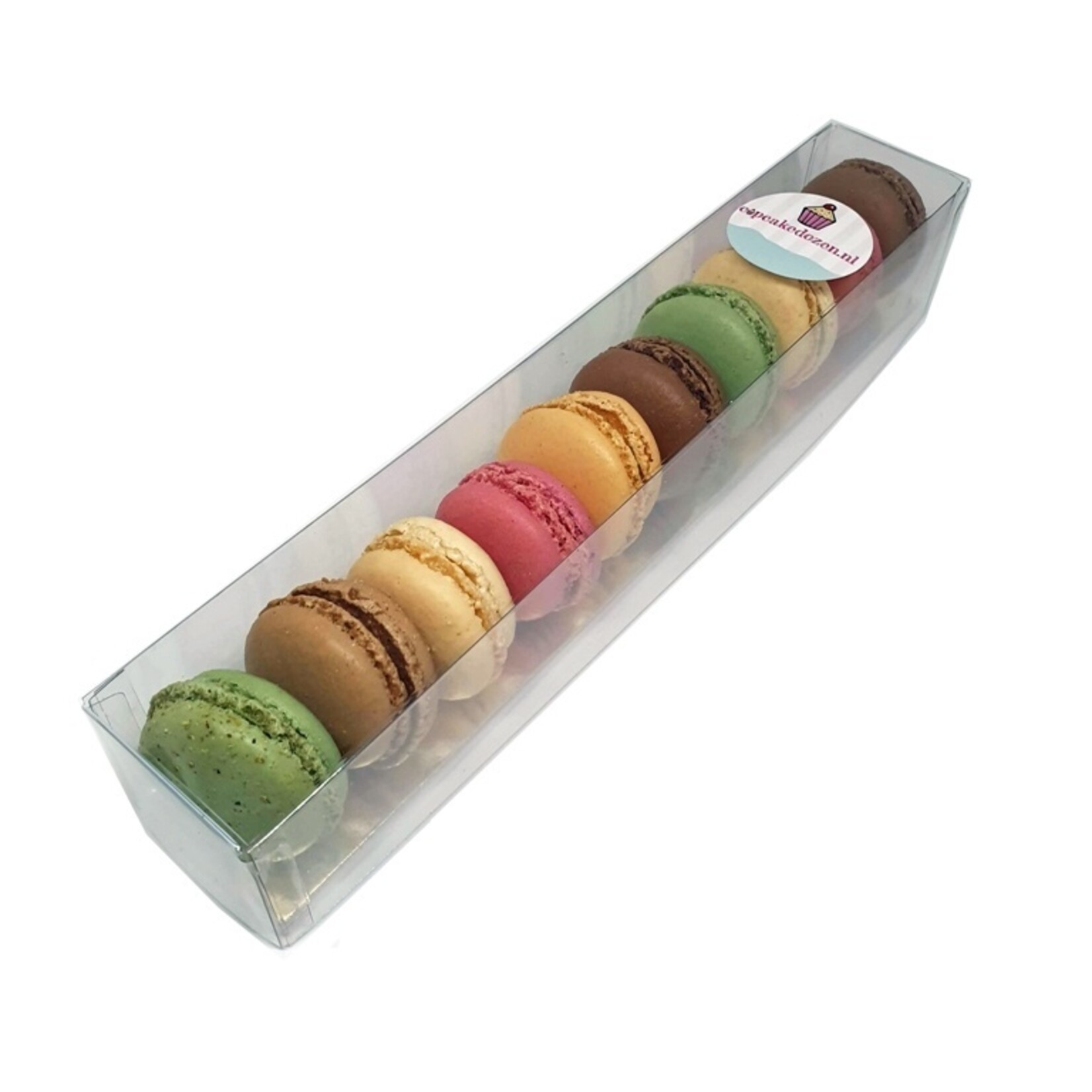 Cupcakedozen.nl Transparante dozen voor macarons in diverse maten (per 100 stuks)