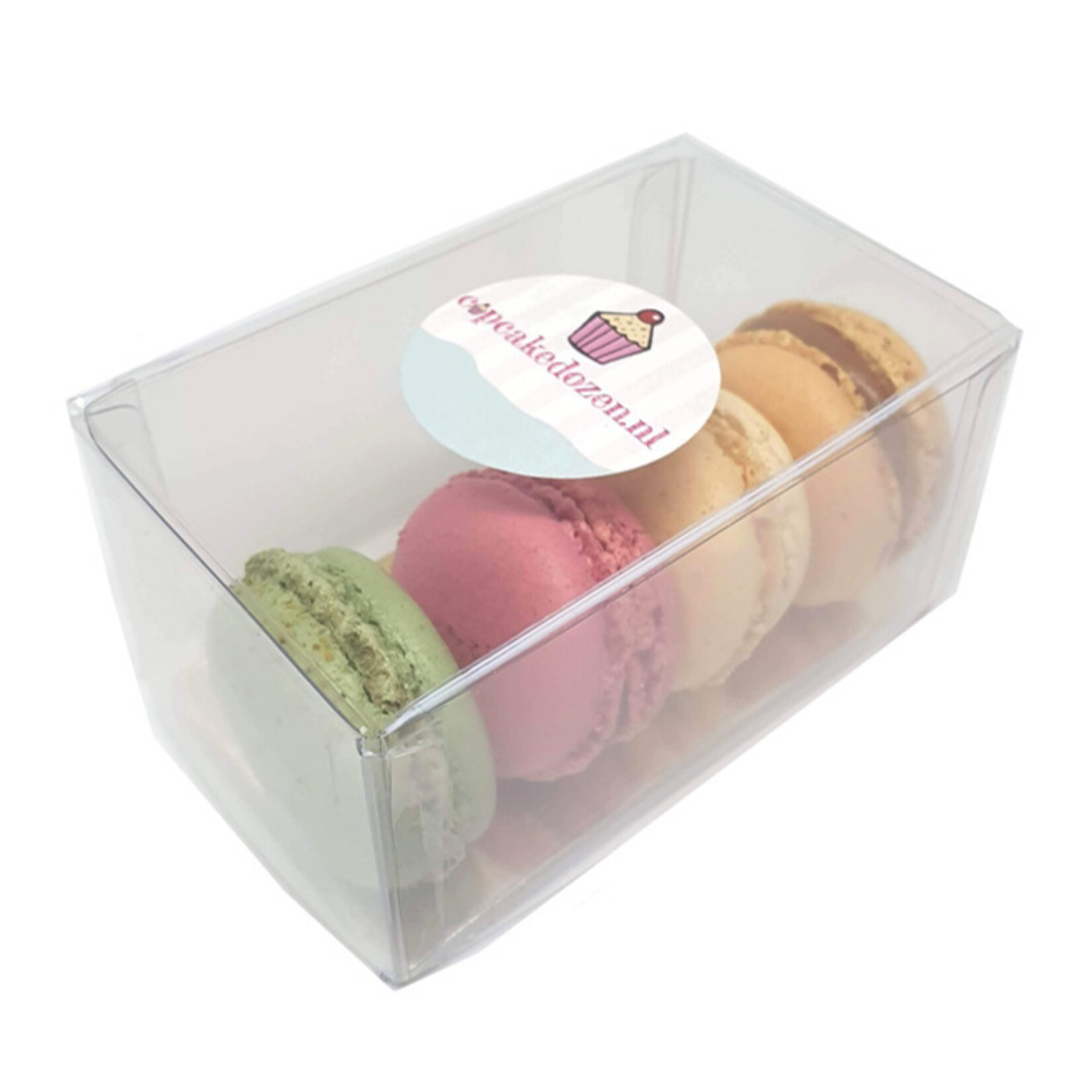Cupcakedozen.nl Transparante dozen voor macarons in diverse maten (per 100 stuks)