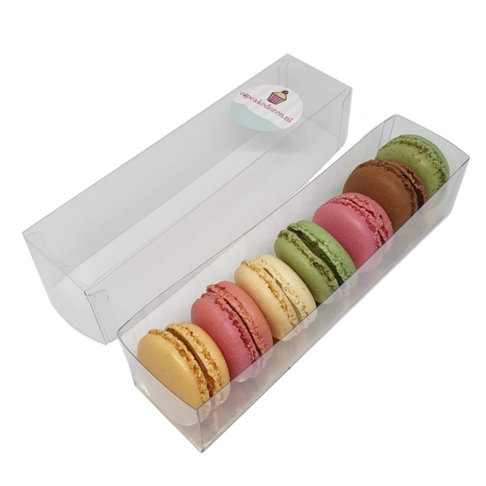 Cupcakedozen.nl Transparante dozen voor macarons in diverse maten (per 100 stuks)