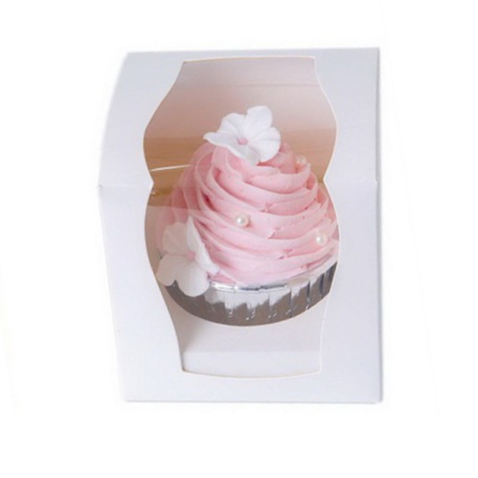 Cupcakedozen.nl Doos voor 1 cupcake met extra groot venster(per 50 stuks)