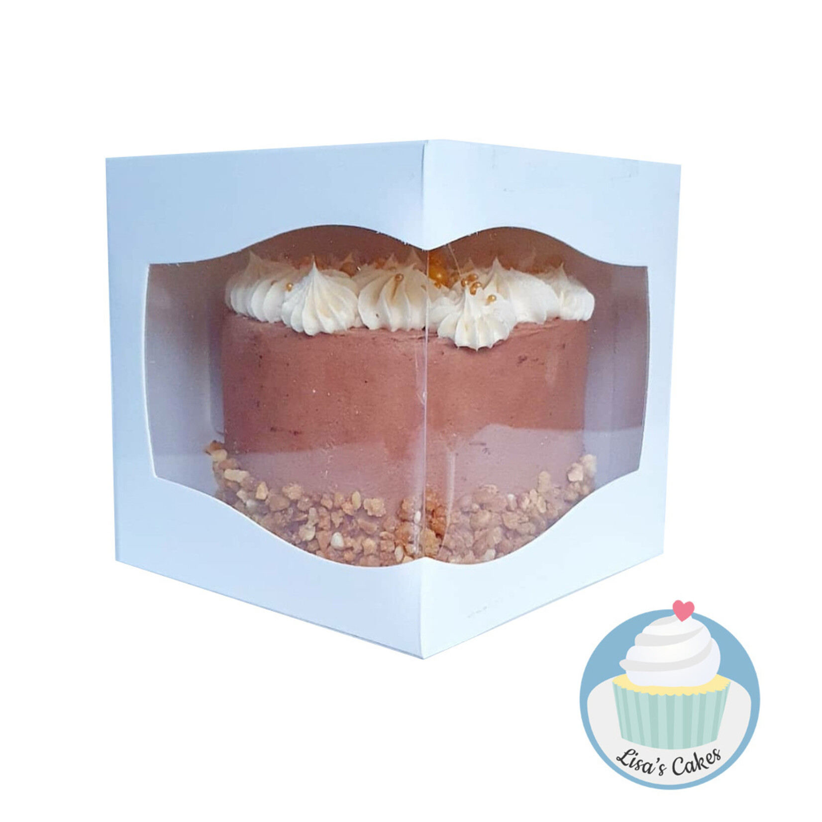 Cupcakedozen.nl Doos voor 1 cupcake met extra groot venster(per 50 stuks)