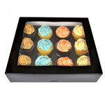 Cupcakedozen.nl Zwarte doos voor 12 cupcakes (25 st.)