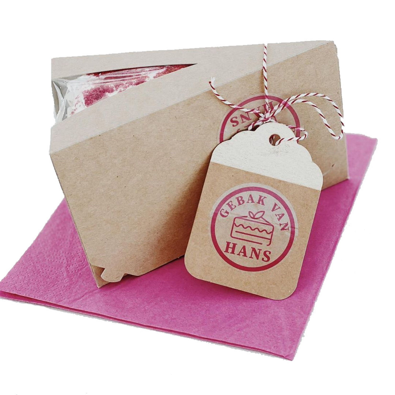 Cupcakedozen.nl Kraft doos voor 1 taartpunt (per 50 stuks)