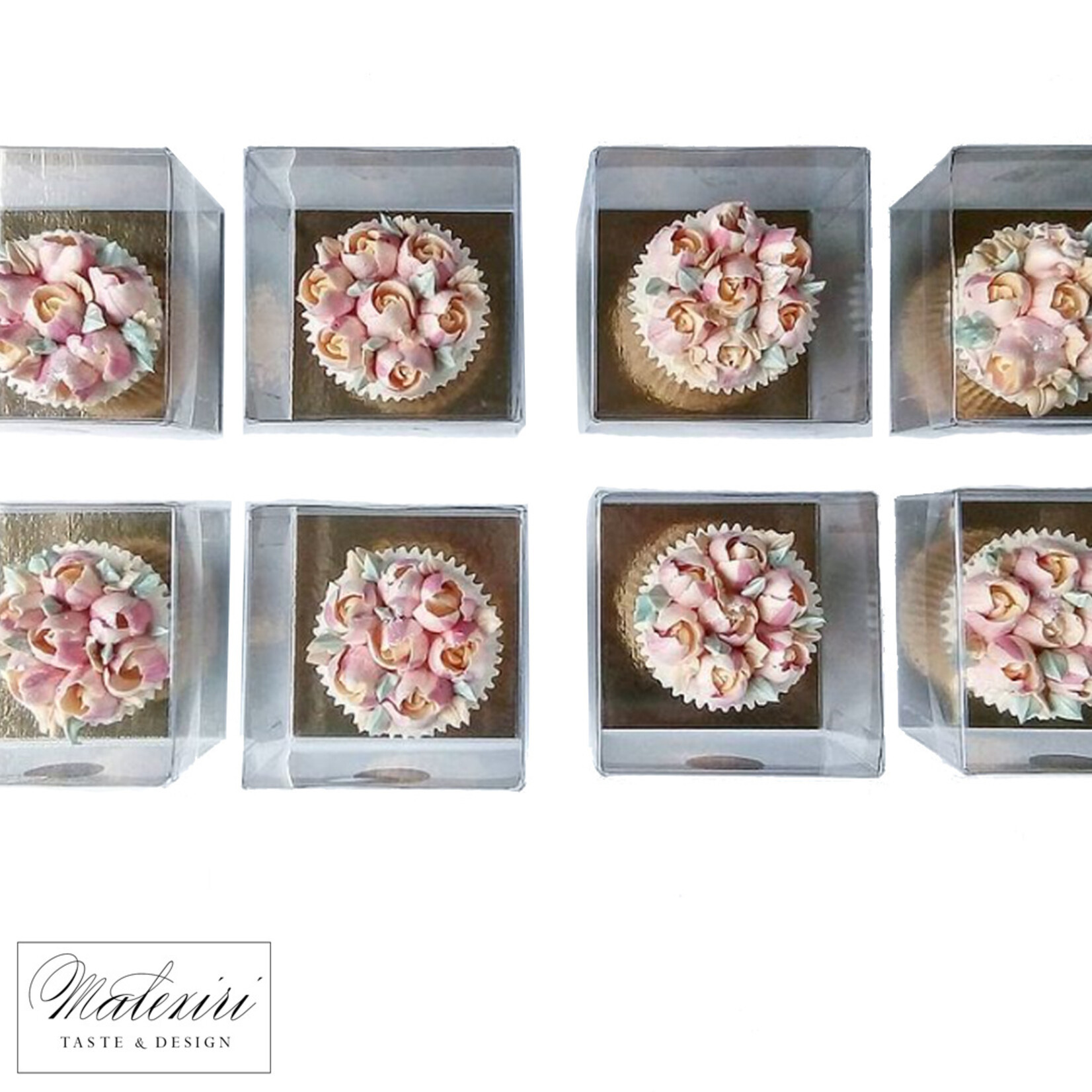 Cupcakedozen.nl Transparante kubus voor 1 cupcake (per 100 stuks)