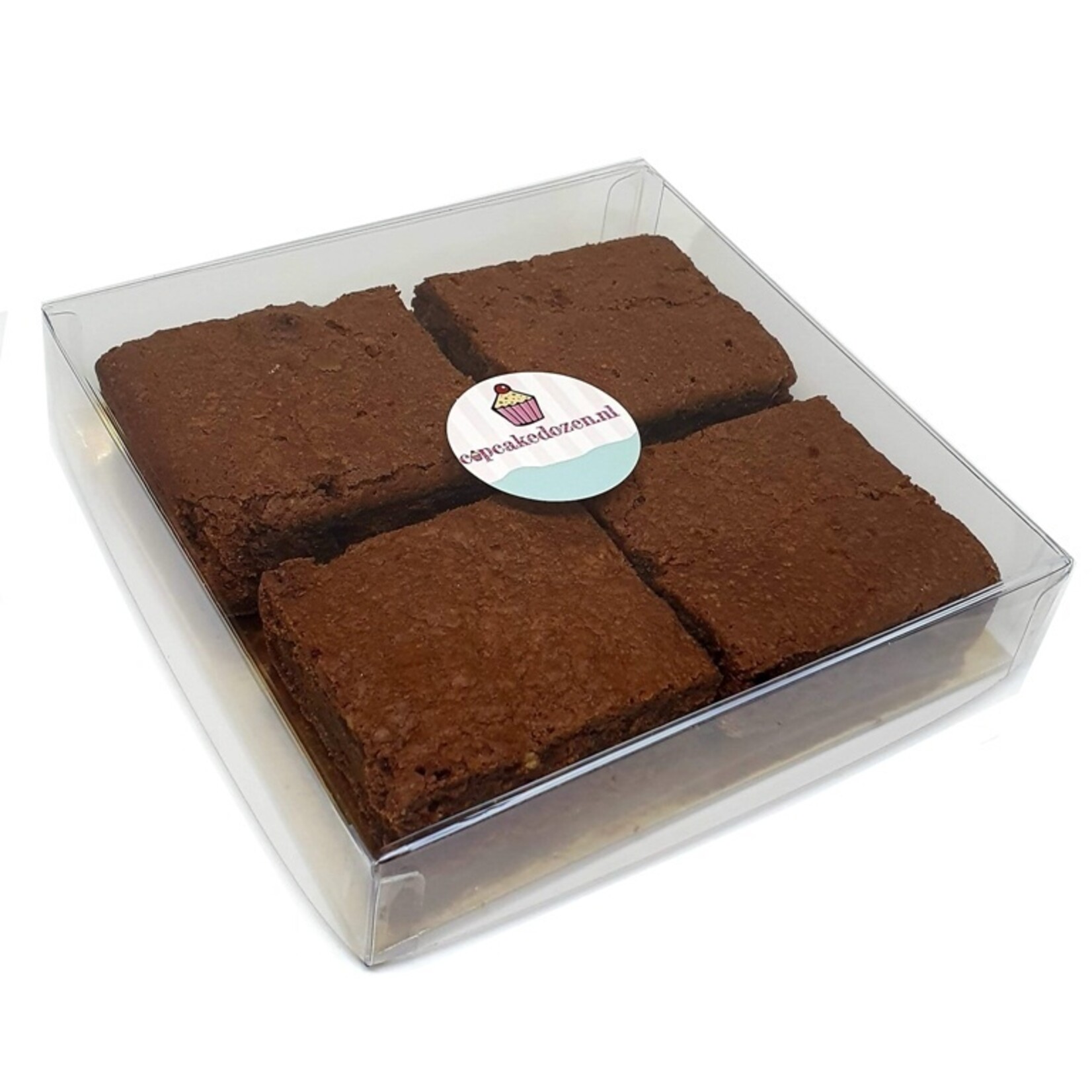 Cupcakedozen.nl Transparante doos vierkant - diverse maten (per 100 stuks)