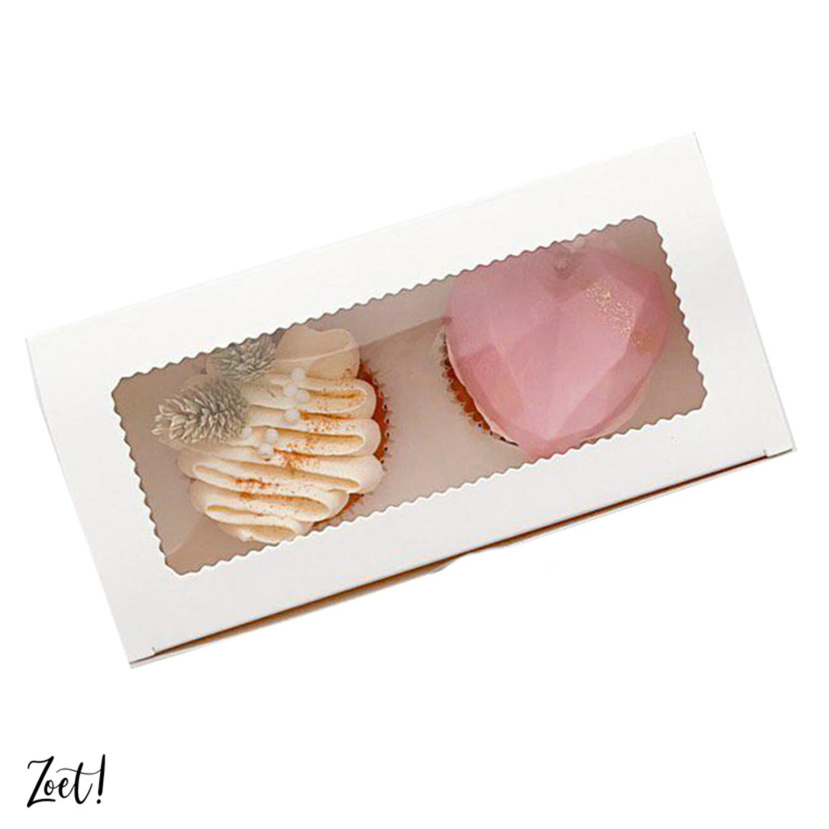 Cupcakedozen.nl Voordelige doos voor 2 cupcakes (per 10 stuks)