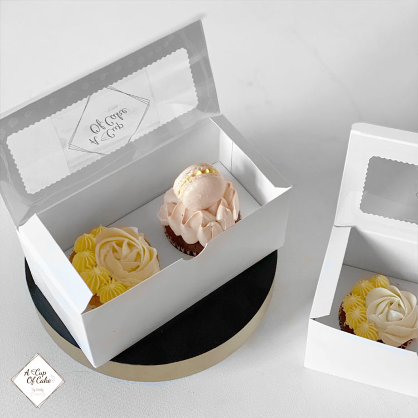 Cupcakedozen.nl Voordelige doos voor 2 cupcakes (per 10 stuks)