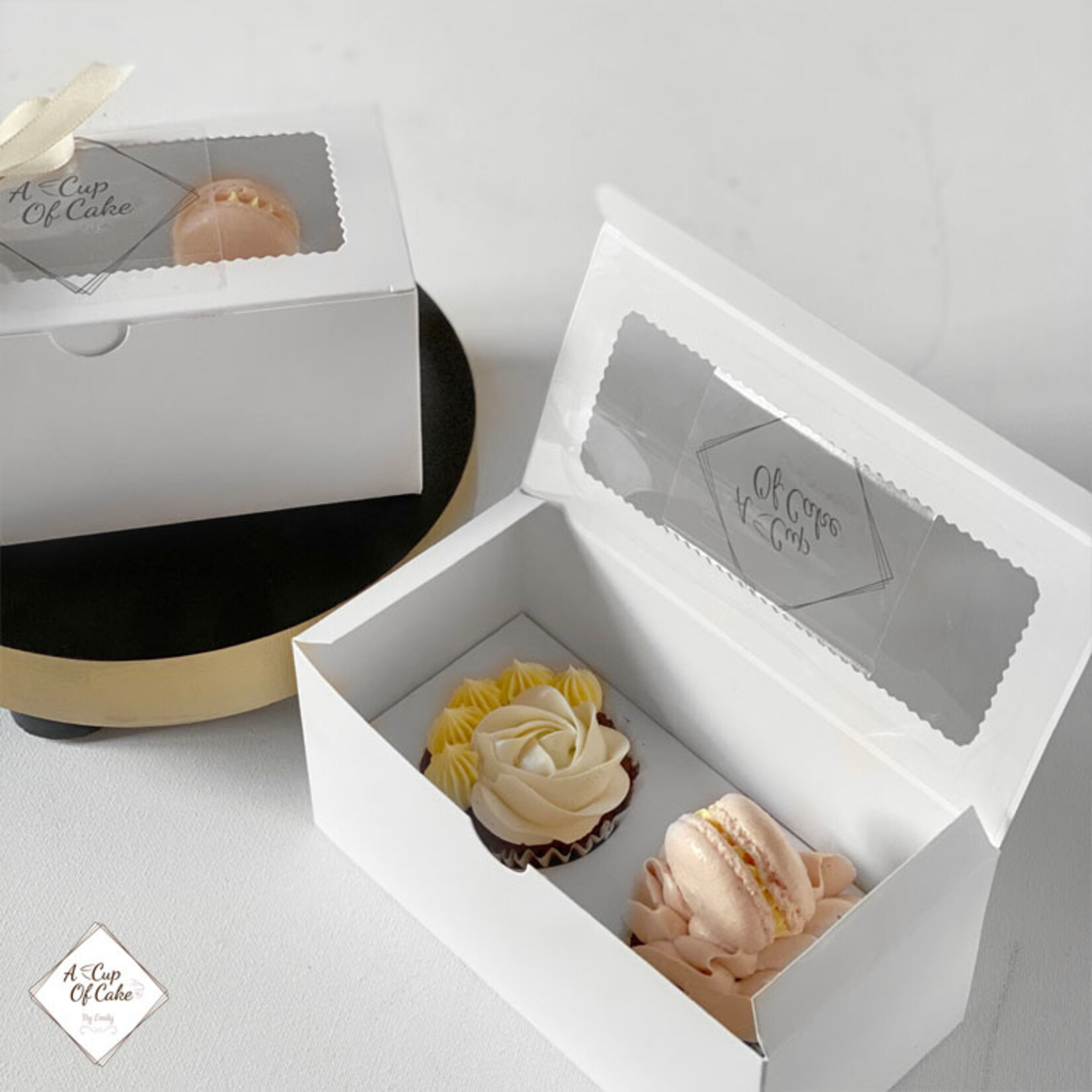 Cupcakedozen.nl Voordelige doos voor 2 cupcakes (per 10 stuks)