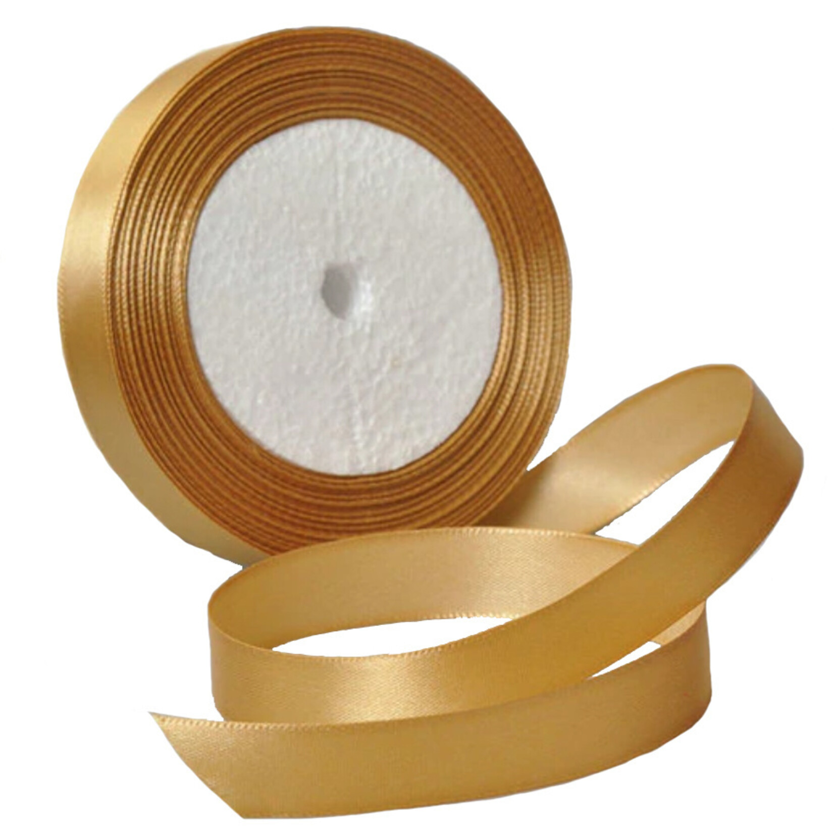 Cupcakedozen.nl Lint satijn - Goud (25 mm breed x 22 meter lang)