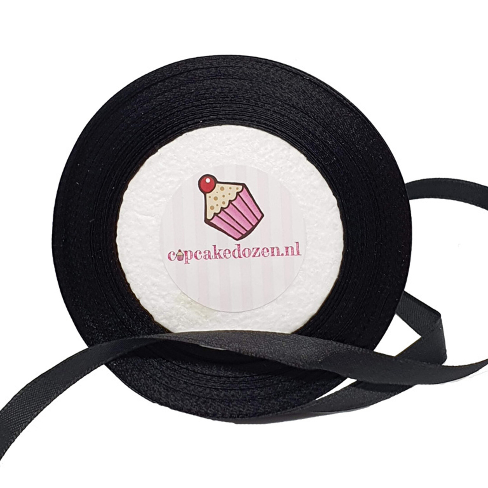 Cupcakedozen.nl Lint satijn - Zwart