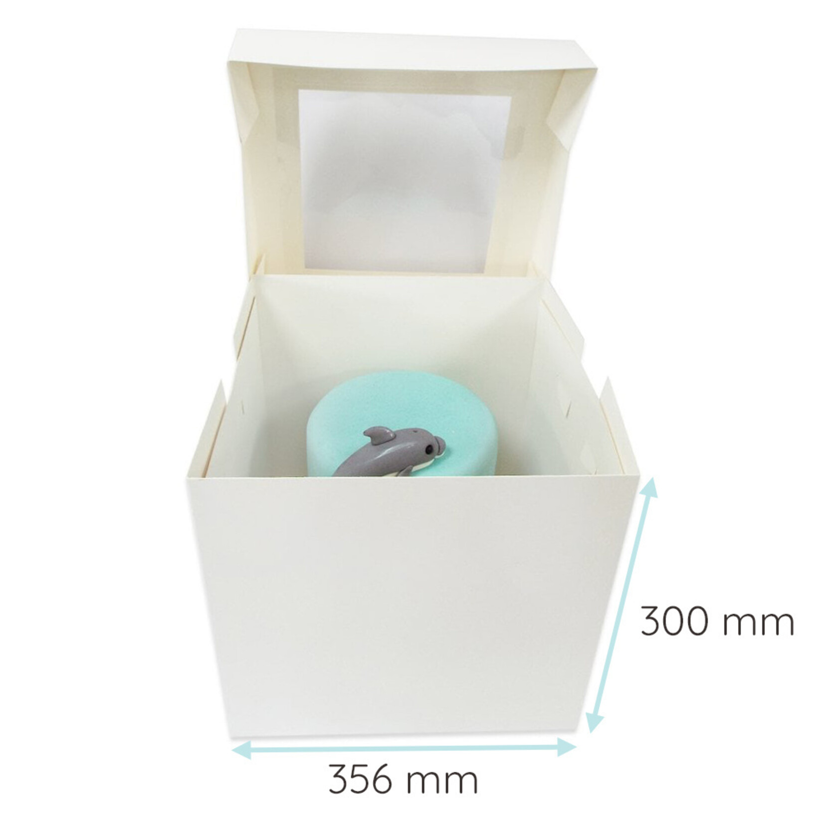 Cupcakedozen.nl Hoge taartdoos met venster - 356 x 356 x 300 mm (per 50 stuks)