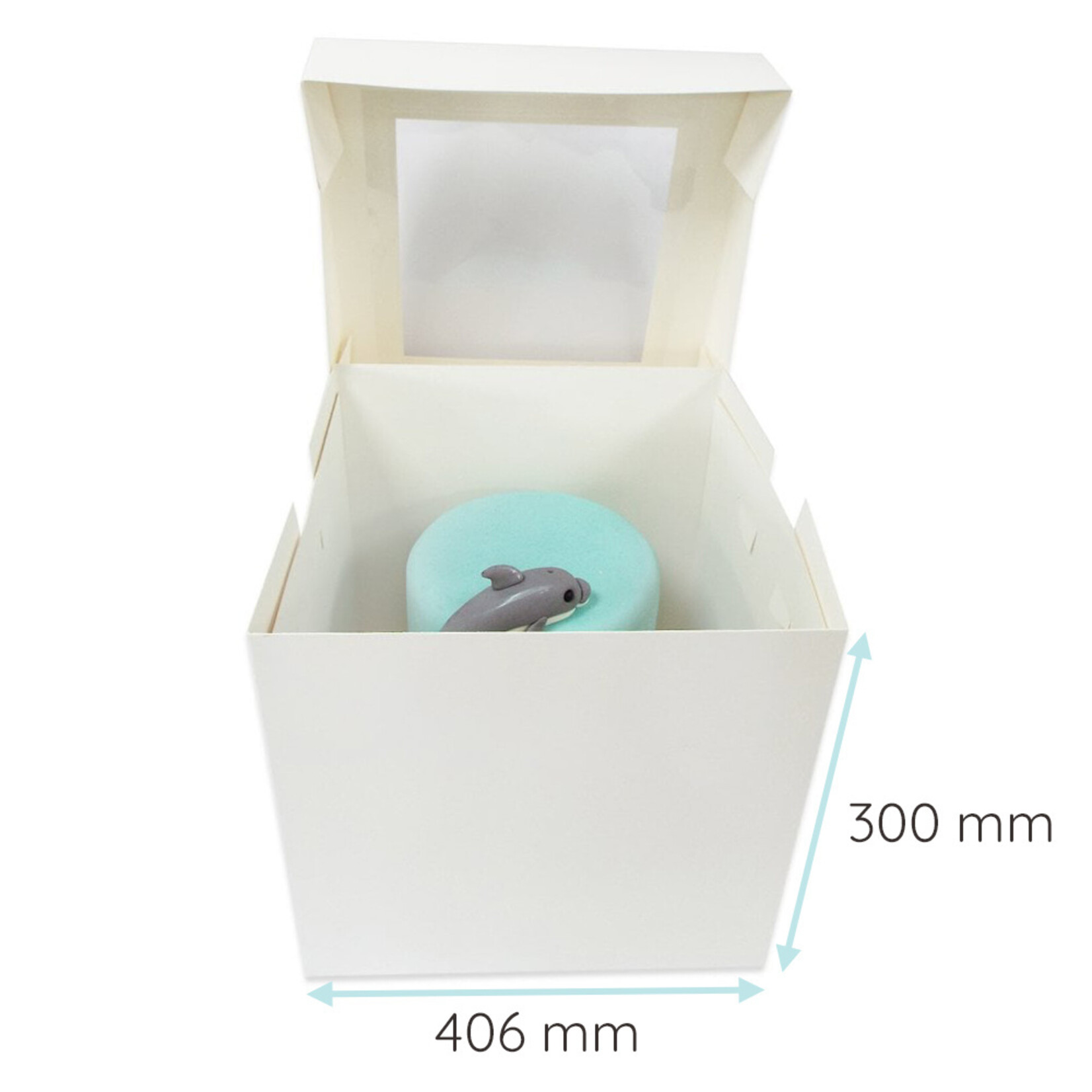 Cupcakedozen.nl Hoge taartdoos met venster - 406 x 406 x 300 mm (per 50 stuks)