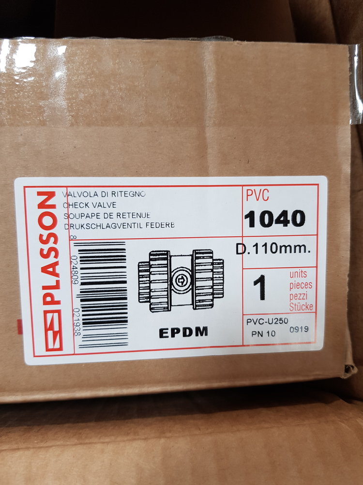 Plasson Plasson PVC Terugslagklep 110mm EPDM Afdichting Veerbelast Plasson Plasson PVC Terugslagklep 110mm EPDM Afdichting Veerbelast