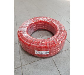 Emtrade PVC slang verstevigd met inlage 25x34mm 25 meter Rood Emtrade PVC slang verstevigd met inlage 25x34mm 25 meter Rood