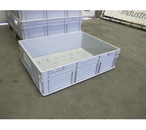 Emtrade Stapelbak, 800x600x220 mm, euronorm, grijs pp, gebruikt