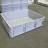 Emtrade Kunststof bak 800x600x220 grijs, PP, gesloten, vlakke gedeeltelijk open bodem, gebruikt Emtrade Kunststof bak 800x600x220 grijs, PP, gesloten, vlakke gedeeltelijk open bodem, gebruikt