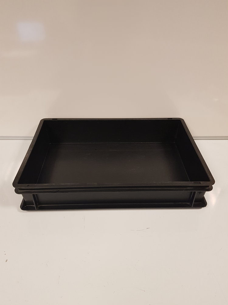 Emtrade Stapelbak, 600x400x120 mm, euronorm, zwart pp, gebruikt