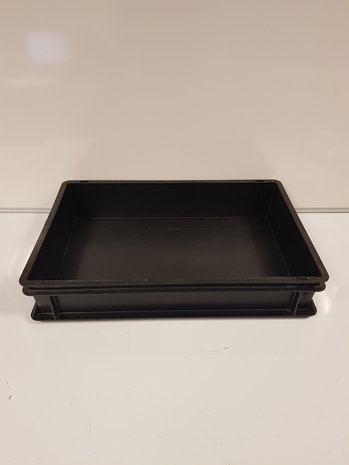 Emtrade Stapelbak, 600x400x120 mm, euronorm, zwart pp, gebruikt