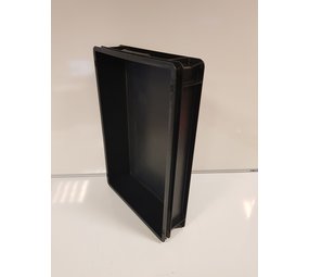 Emtrade 60x40x12 Kunststof bak, zwart, PP, gesloten, vlakke bodem, gebruikt Emtrade 60x40x12 Kunststof bak, zwart, PP, gesloten, vlakke bodem, gebruikt