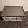 Emtrade Stapelbak met deksel, 800x600x340 mm, euronorm, grijs pp, gebruikt