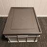 Emtrade Stapelbak met deksel, 800x600x340 mm, euronorm, grijs pp, gebruikt