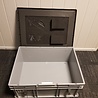 Emtrade Stapelbak met deksel, 800x600x340 mm, euronorm, grijs pp, gebruikt