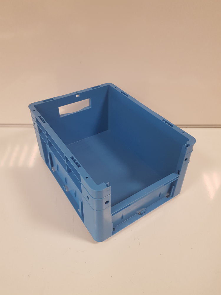 Emtrade Magazijnbak, 400x300x210 mm, euronorm, blauw pp, gebruikt