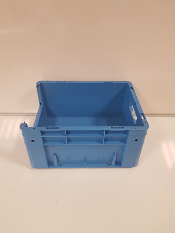 Emtrade 40x30x21 grijpbak, blauw, PP, vlakke bodem, gebruikt Emtrade 40x30x21 grijpbak, blauw, PP, vlakke bodem, gebruikt