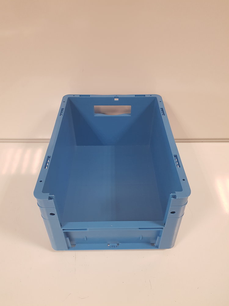 Emtrade 40x30x21 grijpbak, blauw, PP, vlakke bodem, gebruikt Emtrade 40x30x21 grijpbak, blauw, PP, vlakke bodem, gebruikt