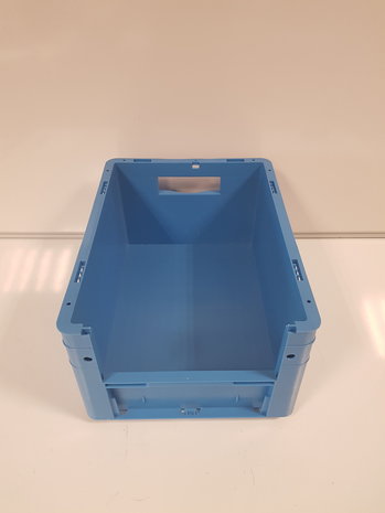 Emtrade 40x30x21 grijpbak, blauw, PP, vlakke bodem, gebruikt Emtrade 40x30x21 grijpbak, blauw, PP, vlakke bodem, gebruikt