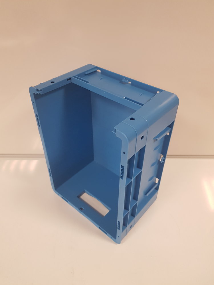 Emtrade Magazijnbak, 400x300x210 mm, euronorm, blauw pp, gebruikt