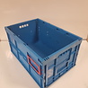 Emtrade 60x40x32 Kunststof klapkrat, blauw, PP, vlakke bodem, licht gebruikt Emtrade 60x40x32 Kunststof klapkrat, blauw, PP, vlakke bodem, licht gebruikt