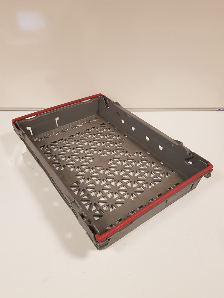 Emtrade 60x40x11 Kunststof bak, stapelbaar nestbaar, grijs, PP, gebruikt