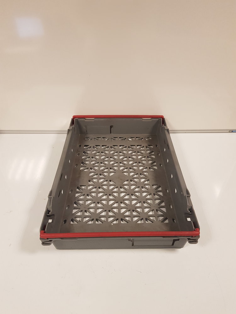 Emtrade 60x40x11 Kunststof bak, stapelbaar nestbaar, grijs, PP, gebruikt