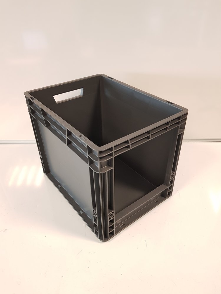 Emtrade (Nieuw) Magazijnbak, 400x300x320 mm, euronorm, donkergrijs pp, nieuw
