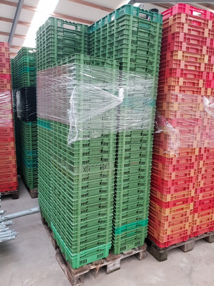 Emtrade Kunststof nest/stapel kipkratten, 60x40x15, gebruikt