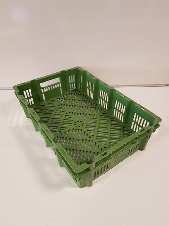 Emtrade Kunststof nest/stapel kipkratten, 60x40x15, gebruikt