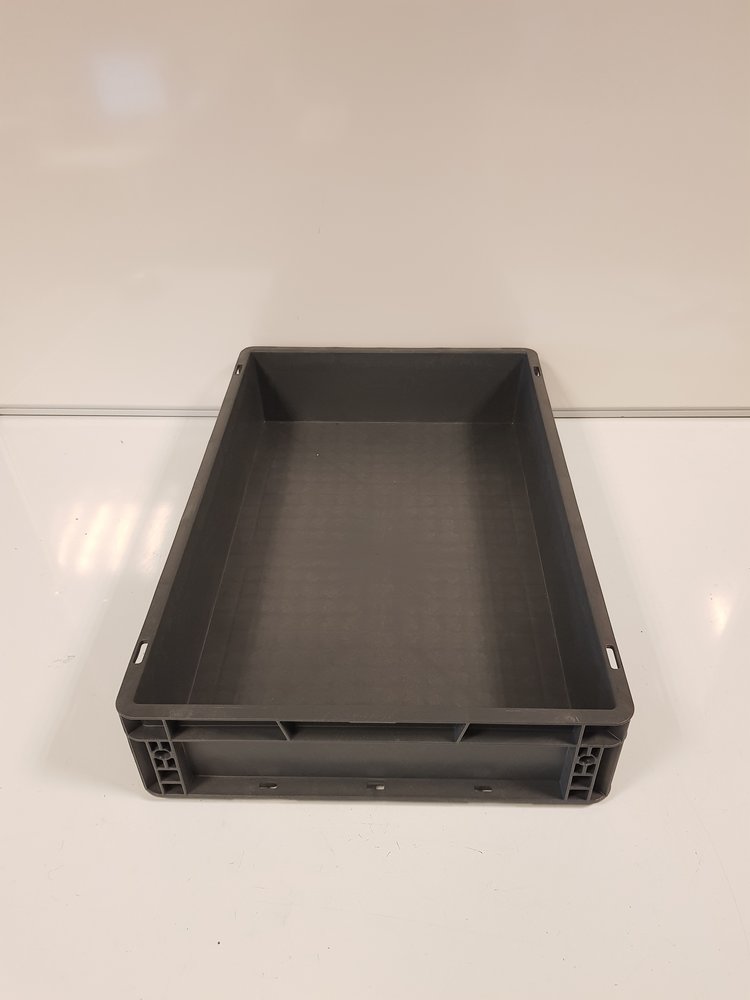Emtrade (Nieuw) Stapelbak, 600x400x120 mm, euronorm, donkergrijs pp, nieuw