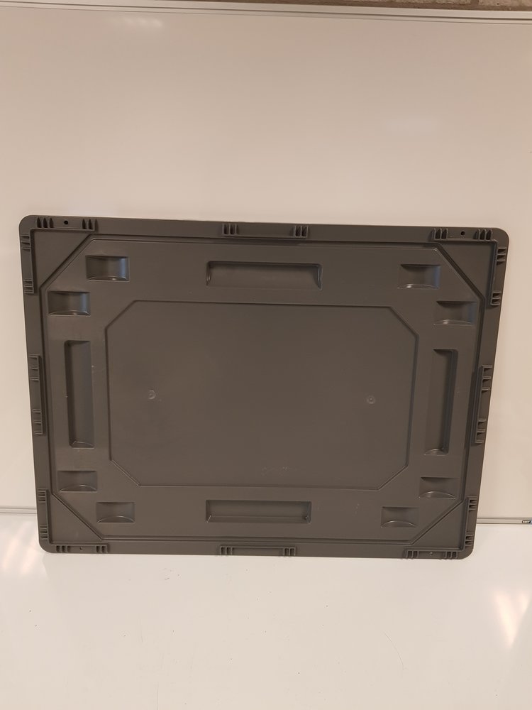 Emtrade (Nieuw) Oplegdeksel, 800x600 mm, euronorm, donkergrijs pp, nieuw