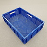 Emtrade 60x40x15 Kunststof stapelbak, blauw, geperforeerd, gebruikt Emtrade 60x40x15 Kunststof stapelbak, blauw, geperforeerd, gebruikt