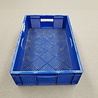 Emtrade 60x40x15 Kunststof stapelbak, blauw, geperforeerd, gebruikt Emtrade 60x40x15 Kunststof stapelbak, blauw, geperforeerd, gebruikt