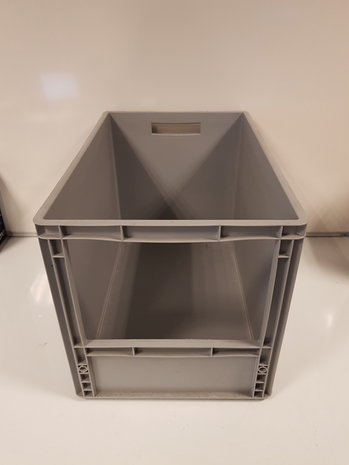 Emtrade Magazijnbak, 600x400x420 mm, euronorm, grijs pp, nieuw