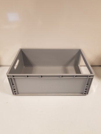 Emtrade Magazijnbak, 600x400x220 mm, euronorm, grijs pp, gebruikt