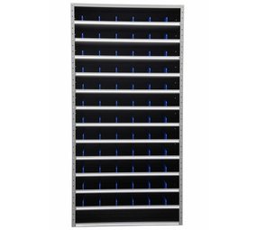 Gebruikte vakkenkast schottenkast 200x100x30, 72 schotjes Gebruikte vakkenkast schottenkast 200x100x30, 72 schotjes