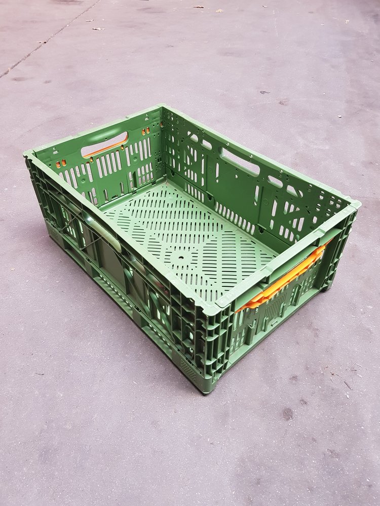 Emtrade Stapelbak, 600x400x240 mm, euronorm, groen pp, gebruikt