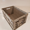 Emtrade 60x40x30 Kunststof klapkrat, grijs, PP, gesloten, vlakke bodem, gebruikt Emtrade 60x40x30 Kunststof klapkrat, grijs, PP, gesloten, vlakke bodem, gebruikt