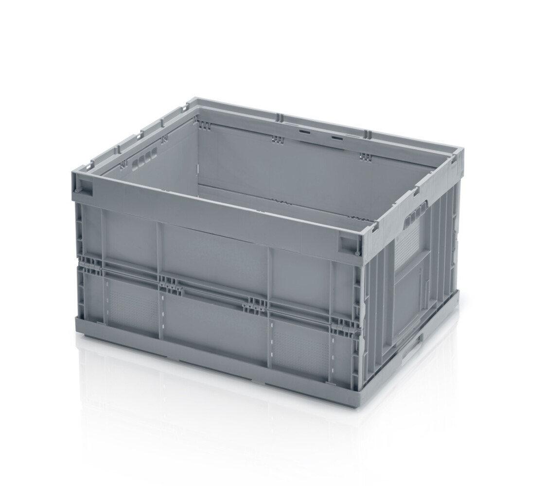 Emtrade Klapkrat, 800x600x450 mm, euronorm, grijs pp, gebruikt Emtrade Klapkrat, 800x600x450 mm, euronorm, grijs pp, gebruikt