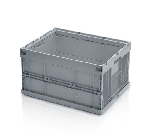 Emtrade Klapkrat, 800x600x450 mm, euronorm, grijs pp, gebruikt Emtrade Klapkrat, 800x600x450 mm, euronorm, grijs pp, gebruikt