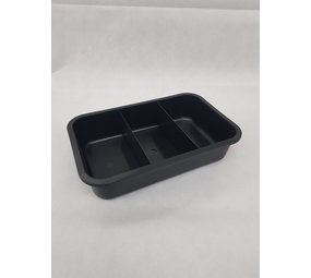 Emtrade (Nieuw) Sorteerbakje 3-vaks zwart, nieuw (restant)